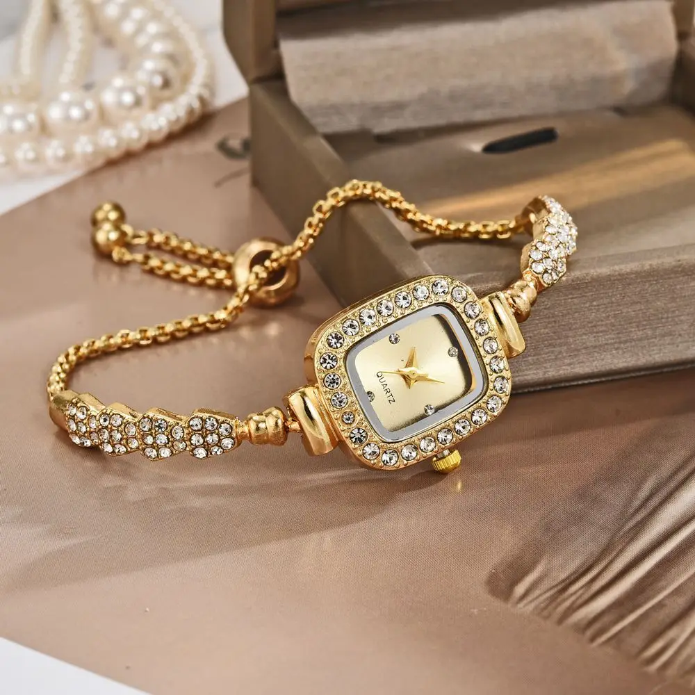 

Новые модные часы для женщин, роскошные квадратные повседневные кварцевые часы, женские наручные часы с регулируемым ремешком и кристаллами, Reloj Mujer