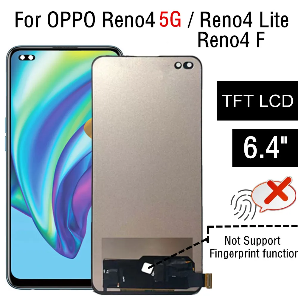 6.43  TFT LCD For OPPO Reno4 Lite 5G LCD Display Touch Screen Assembly Replacement For OPPO Reno 4F LCD