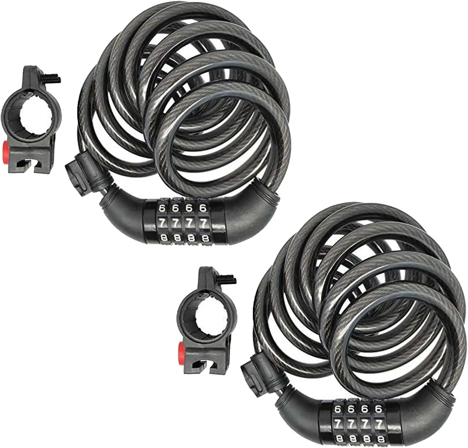 

6-футовый сверхдлинный 4-значный кодовый замок для велосипеда, сверхпрочный противоугонный трос для велосипедов, скутеров, ворот и уличного оборудования