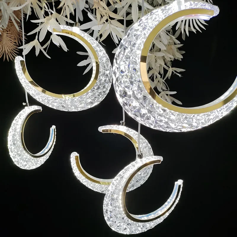 LED Moon Shell Love Shaped Luminous Pendant Light, Stage Prop Light, Home, Living Room , Christmas, Wedding Party Decoration