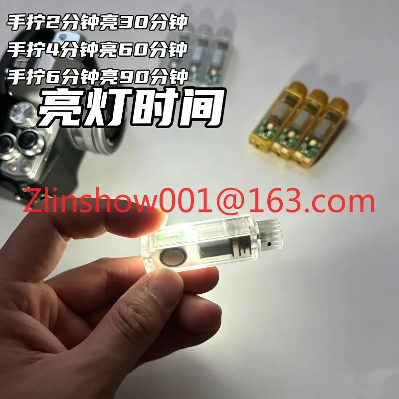 Hand twist spontaneous light mini toy decompression edc hand crank light pendant portable lighting outdoor survival