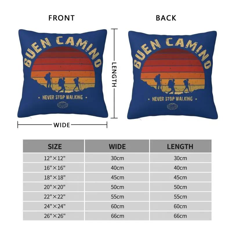 Custom Hiking The Camino De Santiago Vintage Badge Throw Pillowcase Nordic Cushion Cover Velvet Pillowcase