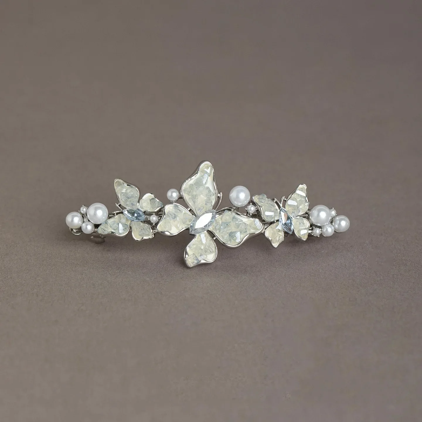 Elegante Perle Kristall Schmetterling Frühling Clip Haar Clip High-end-frauen Hinterkopf Halb-gebunden Haarnadel Koreanische haar Zubehör