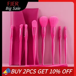 10 pcs Candy Color Makeup Brushes Set With Bag Powder Foundation Eyebrow Eyeshadow Blush Make Up Tools Kit