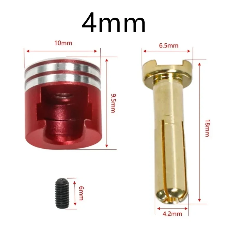 4mm/5mm Metal Heatsink Bullet Plugs - Welding-Free LowPro Connectors for RC Cars - High Temp Resistance & Secure Fit