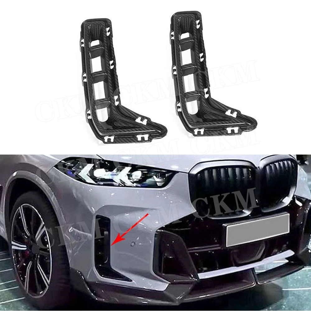 

Carbon Fiber Car Front Bumper Fog Lamp Mesh FRP Body Kit Decoration Styling Accessories for BMW X5 G05 G18 LCI M Sport 2023+