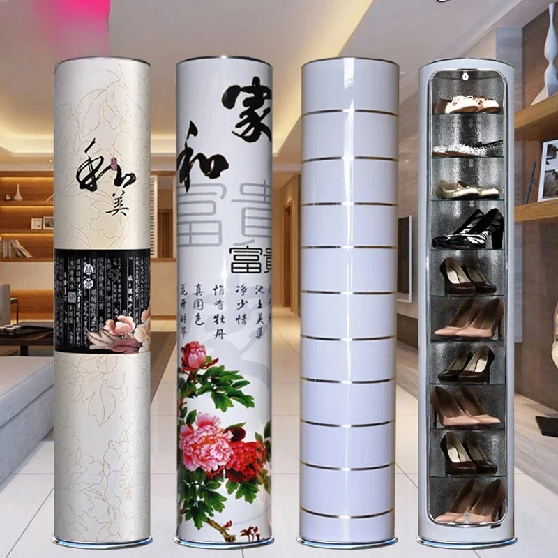 safe 360 degree rotary shoe cabinet Household doorstep circular cylindrical shoe rack Vertical storage cabinet