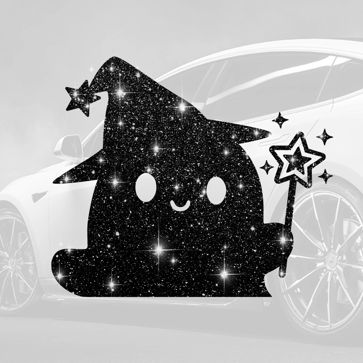 

1 наклейка на тему Magic Ghost Fantasy, сверкающая наклейка, подходящая для автомобилей, грузовиков, мотоциклов, стеклянных окон, бамперов, ноутбуков