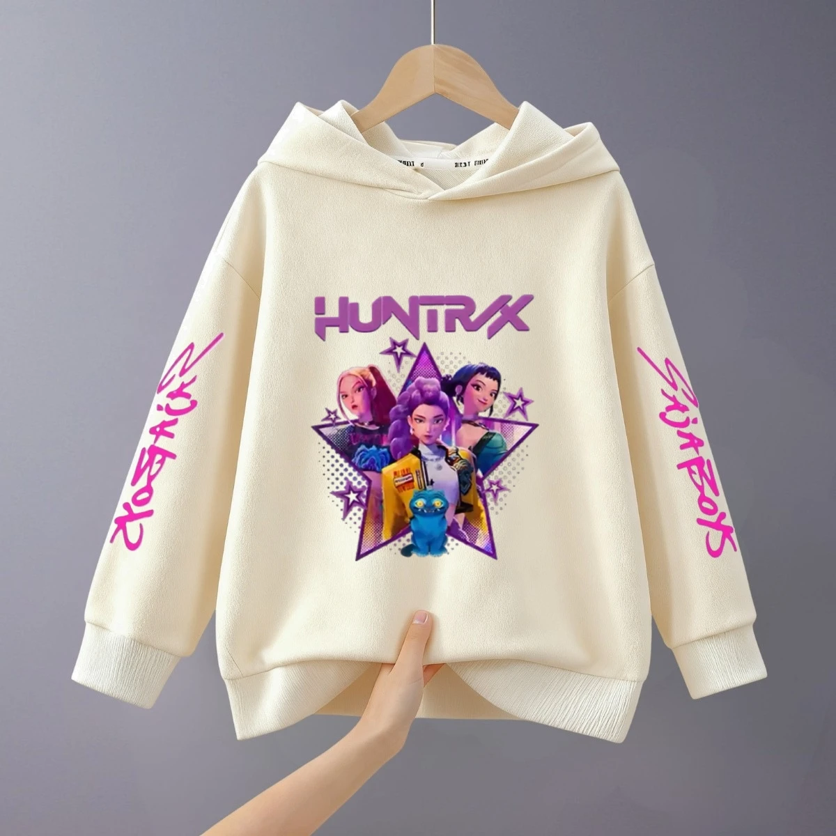 ملابس ربيع جديدة لعام 2026 سترات بغطاء للرأس للأطفال Kpop Demon Hunters Huntrix بلوزات بقلنسوة وأكمام طويلة للفتيات والأولاد #6