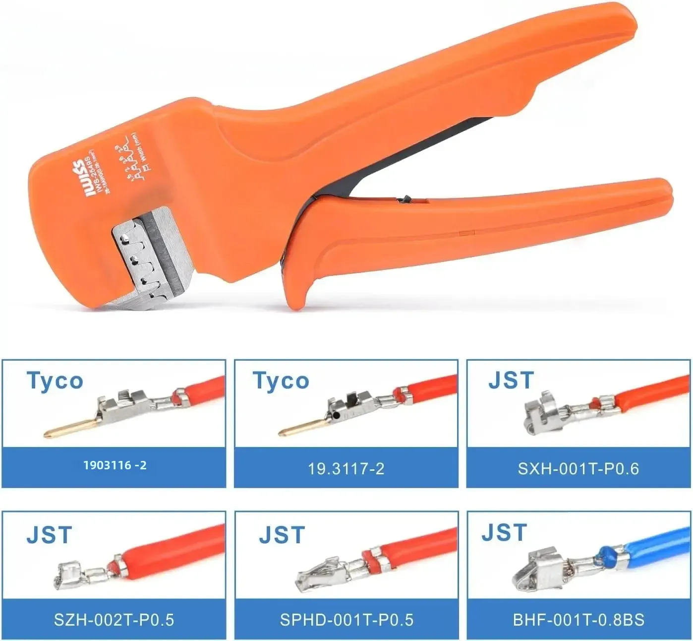 IWS-2549S Micro Wire Crimping Plier for AWG 28-18 Open Barrel Terminals,JST Dupont PH2.0 XH2.54 Crimper Mini Hand Clamp Tool