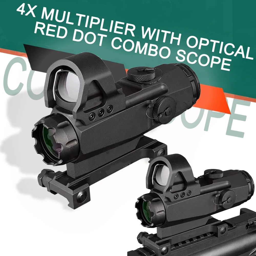 

Tactical Combo Scope 4x Multiplier with Light Control Small Red Dot Internal Red Dot Scope Outdoor Airsoft Hunting CS Game