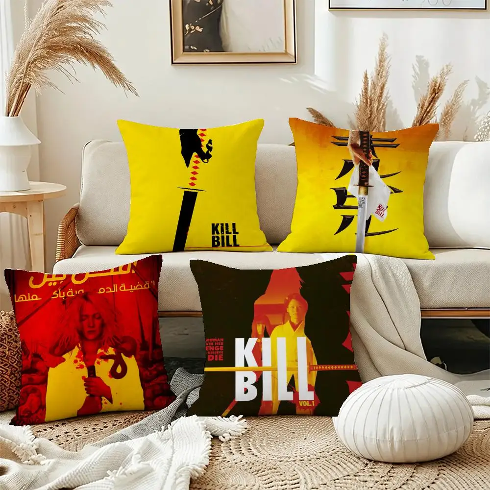 Sharp Movie Kill Bill Cushion Cover Short Plush Pillowcase, Washable Wrinkle Resistant Cover for Bedroom Gift