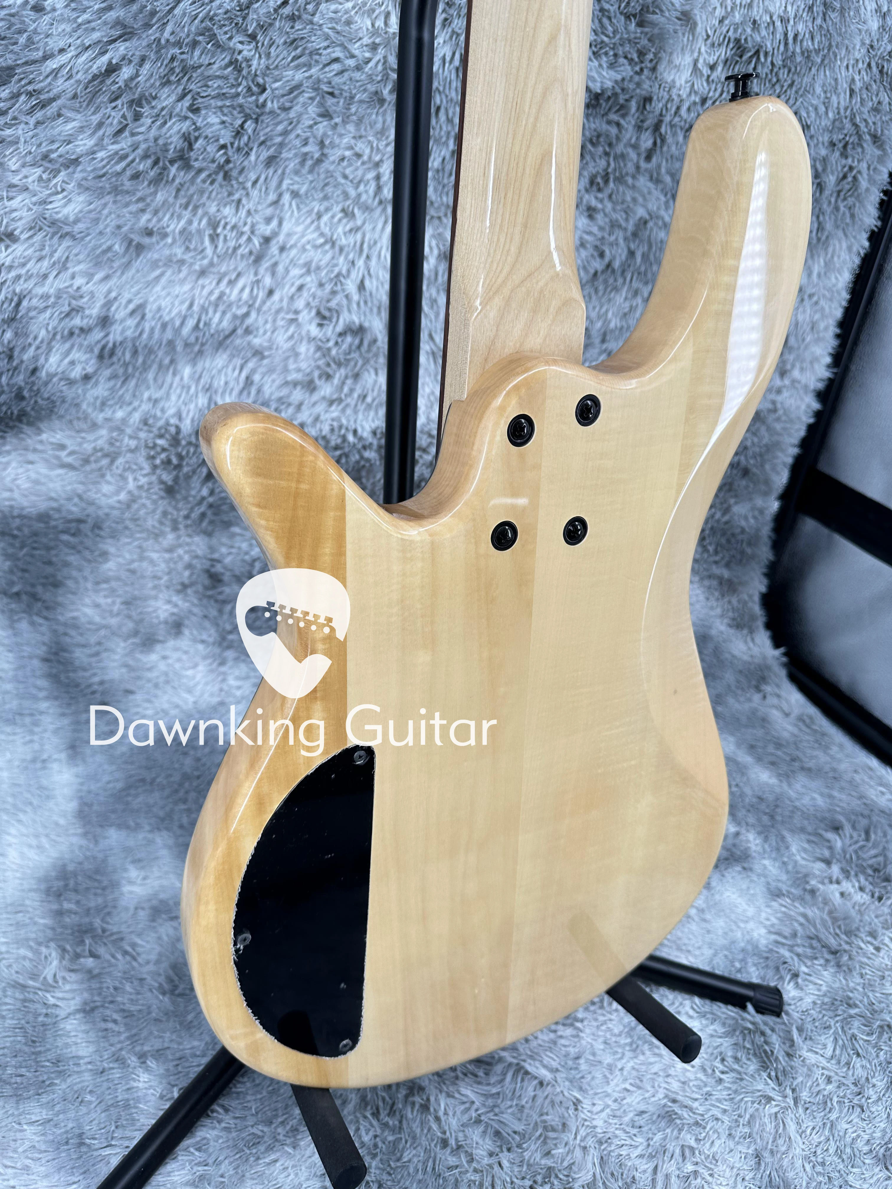 4-string natural wooden electric bass guitar maple wood board in stock, free shipping