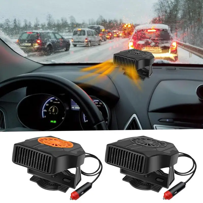 Portable Car Heater Windshield Defroster & Cooler Rotating Portable Compact 2-in-1 Fast Heating And Cooling Modes Defogger For