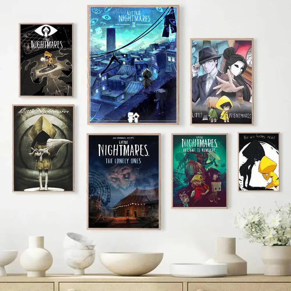Adventure L-Little Game Nightmares Movie Sticky Posters Retro Kraft Paper Sticker DIY Room Bar Cafe Aesthetic Art Wall Painting