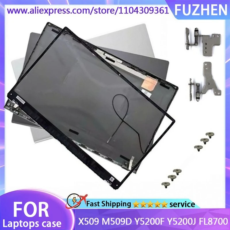 

New Cover For X509 F509UA F509JA F509JB F509FJ F509FL R509 M509 F509 D509 LCD Screen Back Cover Front Bezel Hinges Silver gray