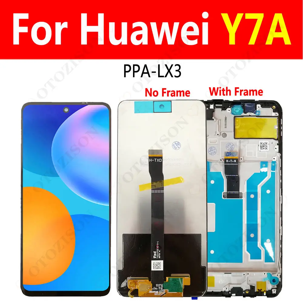 PPA-LX3 Display For Huawei Y7a LCD With Frame Screen Touch Digitizer Assembly For Huawei Y7A Replacement Display Parts 6.67“