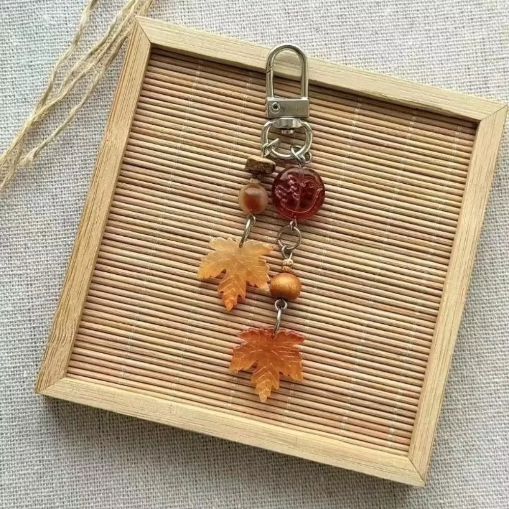 Autumn Maple Leaf Maple Leaf Keychain Simple Versatile Mobile Pendant Chinese Style Personalized Maple Leaf Pendant Gift
