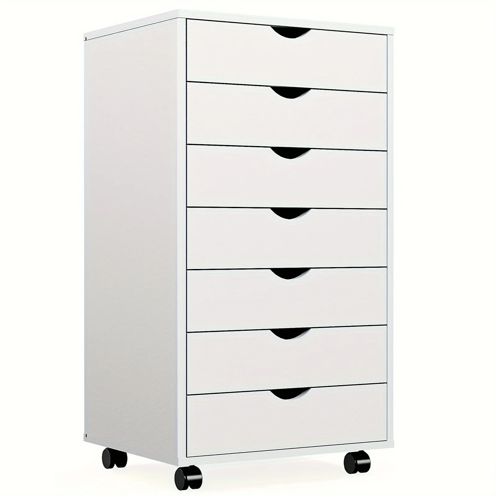 

7 Drawer File Cabinets - Storage Cabinets with Wheels Wood Cabinet Mobile Organizer Drawers for Office