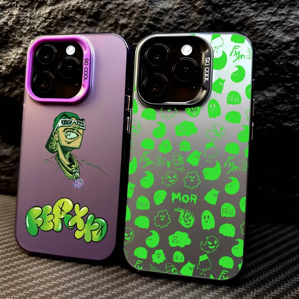 F-Fe-eid Nitro Jam FerxxoS Phone Case For iPhone 16 15 14 13 12 17 Pro Max Independent Metal Button Electroplating Mobile