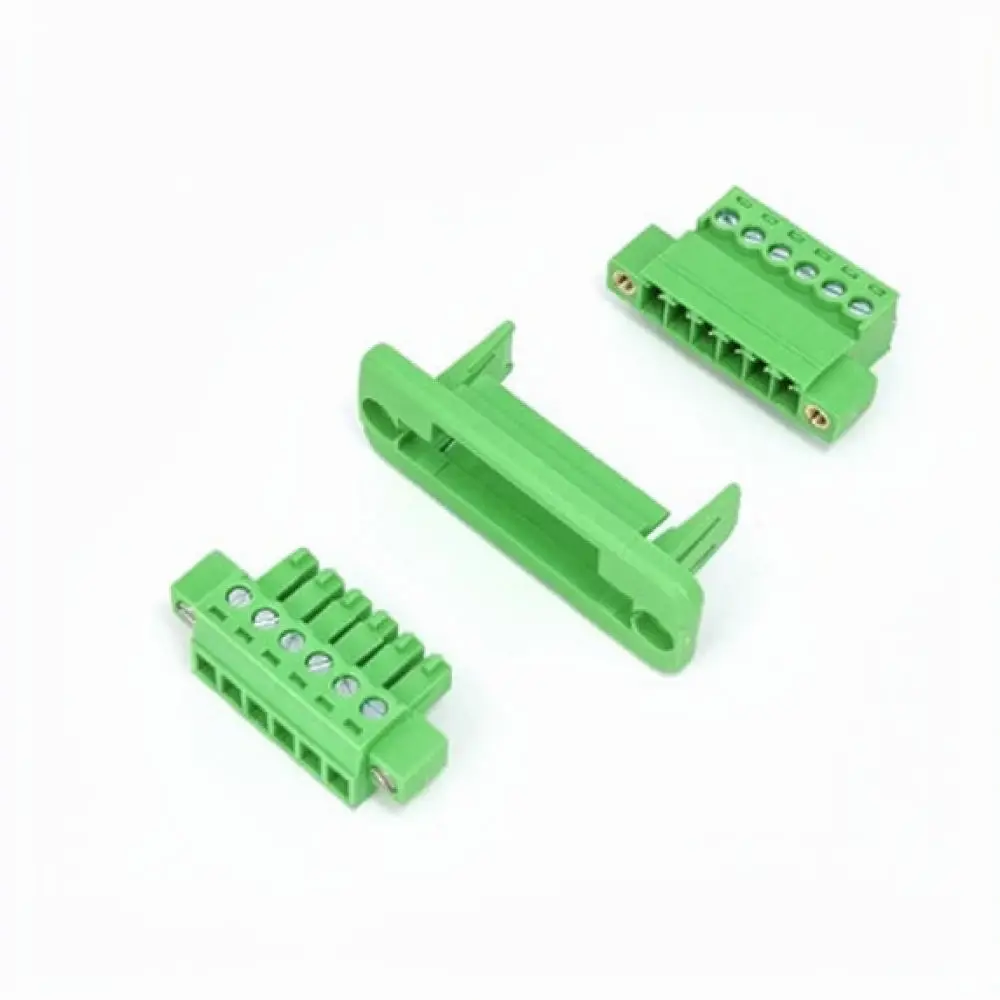 For For Sanhejin 15EDGWC Industrial Connector Feed Through Terminal Block 3.81mm Pitch Flange Panel Mount Wiring Accessory