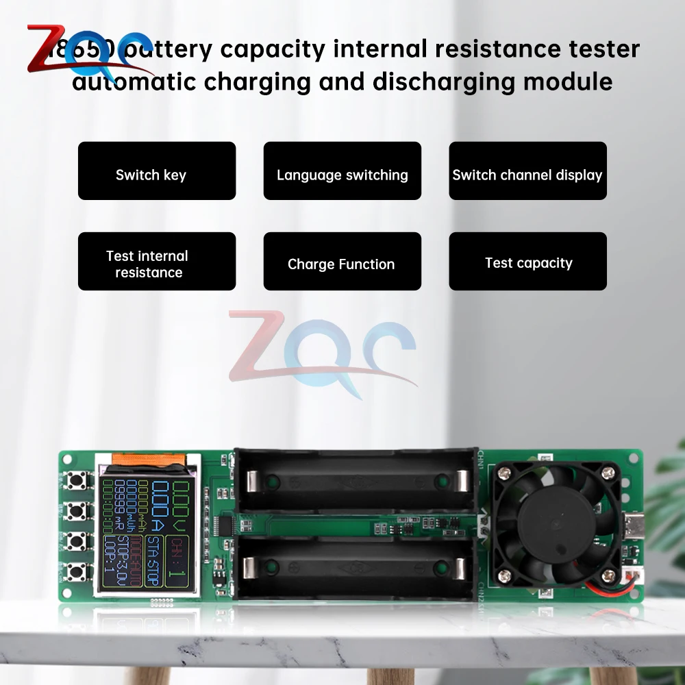 18650 Lithium Battery Capacity Tester Automatic Internal Resistance Tester Battery Power Detector Module Dual Type-C Interface