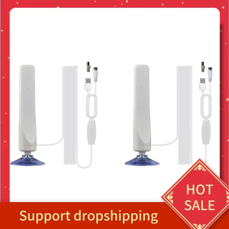 

B44C 2X Indoor Digital HDTV Antenna TV 50 Miles Range Radius Amplifier DVB-T2 Clear Satellite Dish Signal Receiver Aerial