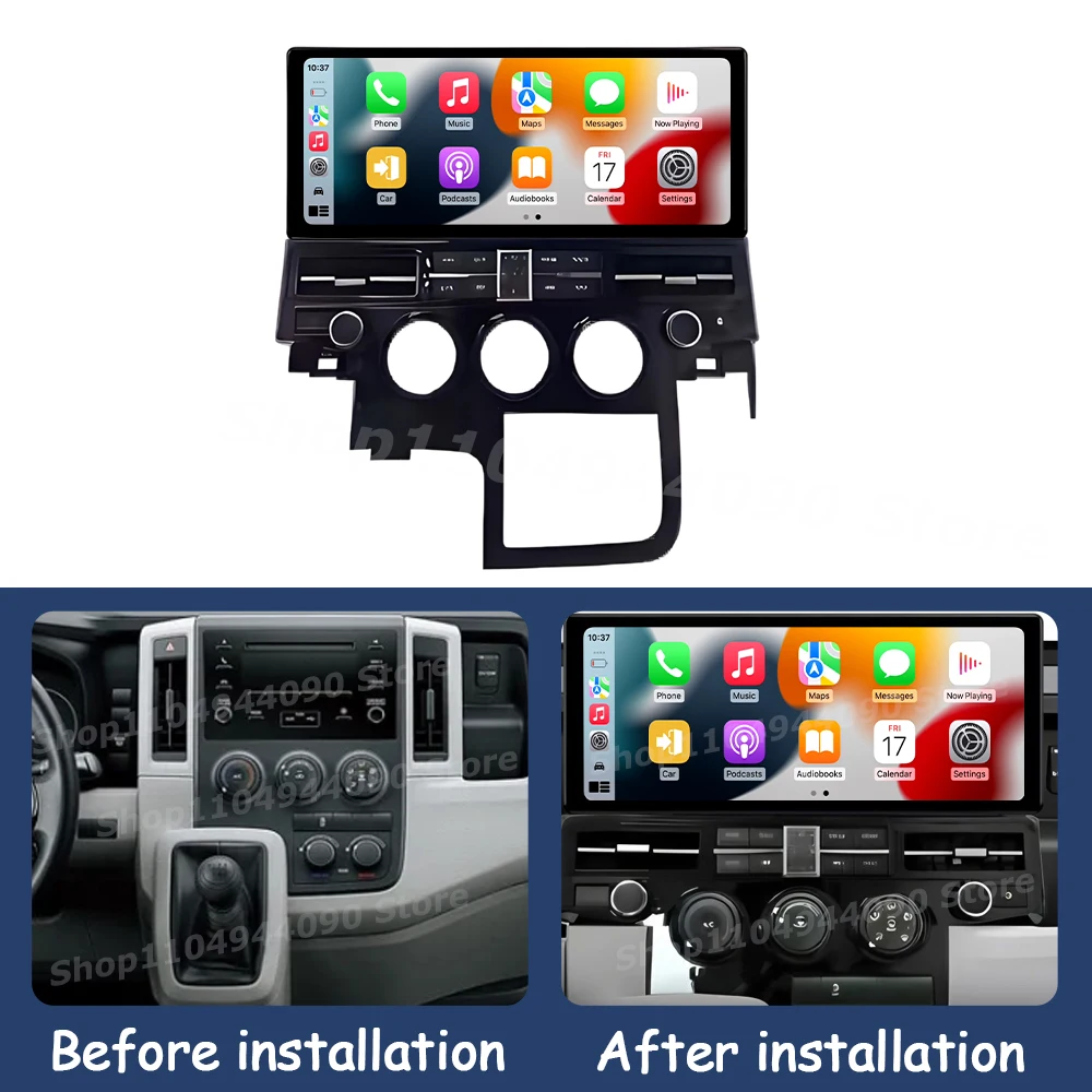 for Toyota Hiace 2019 Multimedia Touch Display Screen Car Radio Player GPS Navi WiFi Wireless Carplay Android Auto 4G No 2 DIN