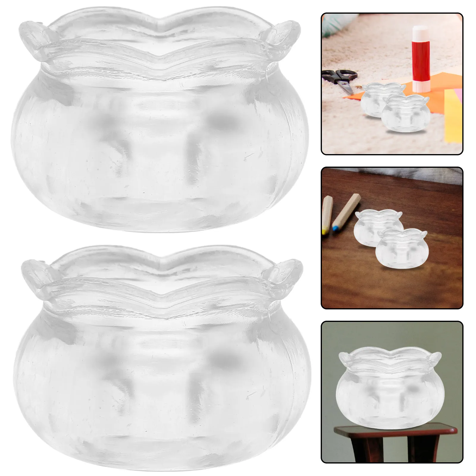 

10Pcs Mini Clear Fish Bowl Miniature Aquarium Prop for Dollhouse Living Room Bedroom Office Miniature Scene Decoration