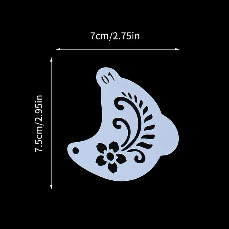 20 Pieces Face Painting Stencils Reusable Washable PET Plastic Various Floral Spiderweb Heart Design DIY Makeup Accessories