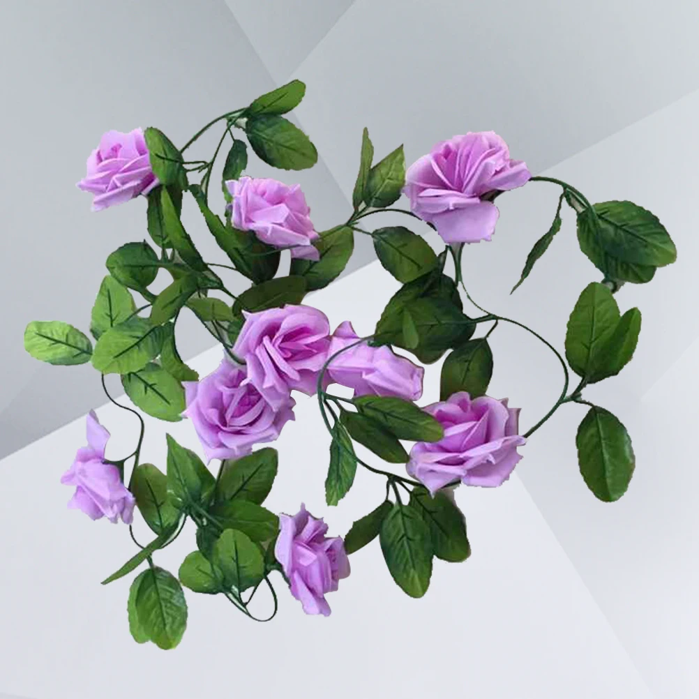 

Artificial Rose Wall Decor Garland Vine Lavender Color for Wedding Home Garden Party Decoration Reusable Floral VinesRose Flower