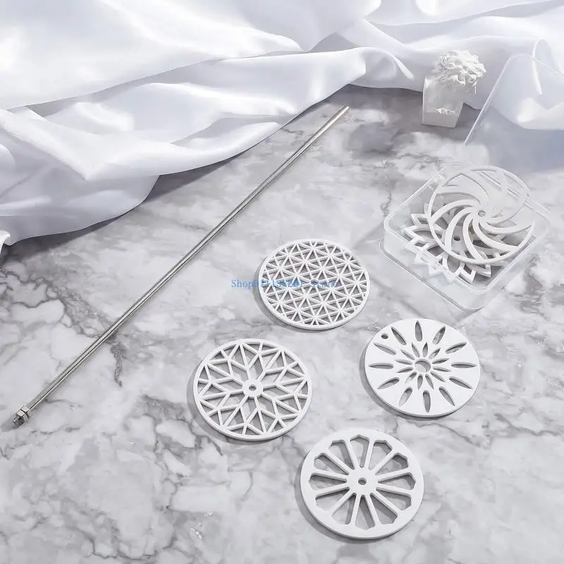 

H05E 6 Styles 2.75in Round Soap Mold Tools for Creative Soap Pull Through Mold Tools
