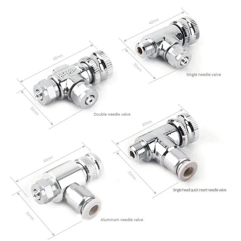 Aquarium Tank CO2 Valve Splitter Regulator Distributor Needle Fine Adjustment Valve for CO2 Regulator with 2 Way Outlets