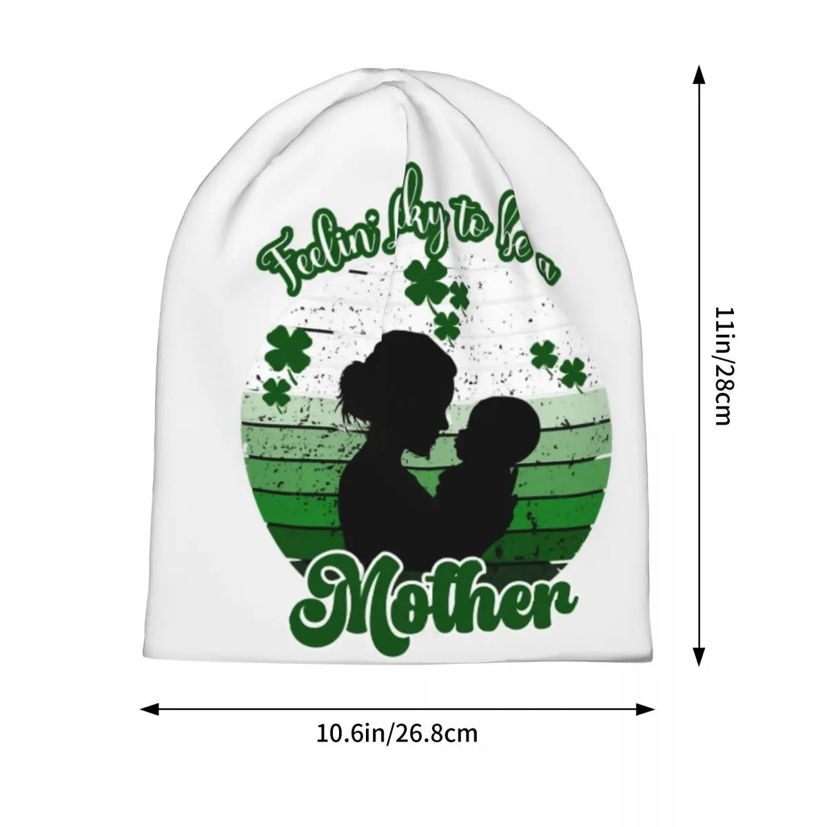 Lucky Mother Beanie Hats St Patricks Day Y2K Cool Caps Adult Unisex Kpop Knitted Hat Autumn Custom Head Wrap Beanie Hats