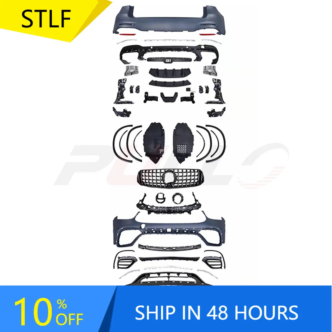

STLFBody Kit for Mercedess benzs GLC Class X253 2020-2022 Upgrade to GLC63 AMGs Style Include Front and Rear Bumper with Grille
