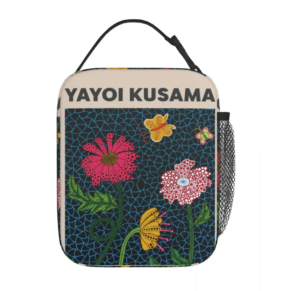 Yayoi Kusama Lunch Bag Flowers Design Retro Lunch Box For Children Travel Portable Cooler Bag Oxford Designer Tote Food Bags