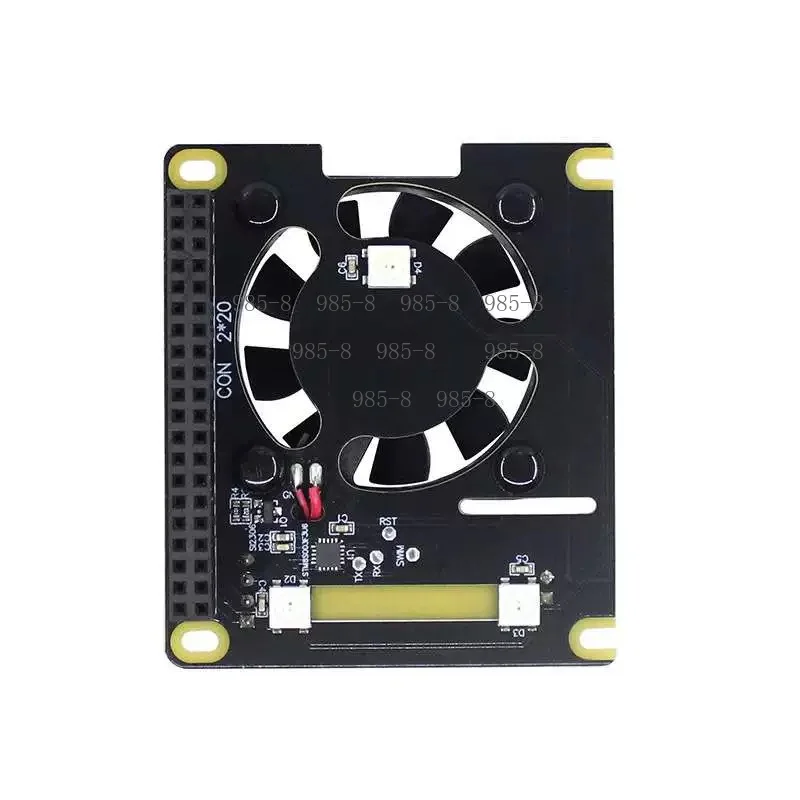 RGB Intelligent Temperature Control Fan Expansion Plate Speed Adjustable Cooling Module Fit for Raspberry Pi 5 4B 3B+