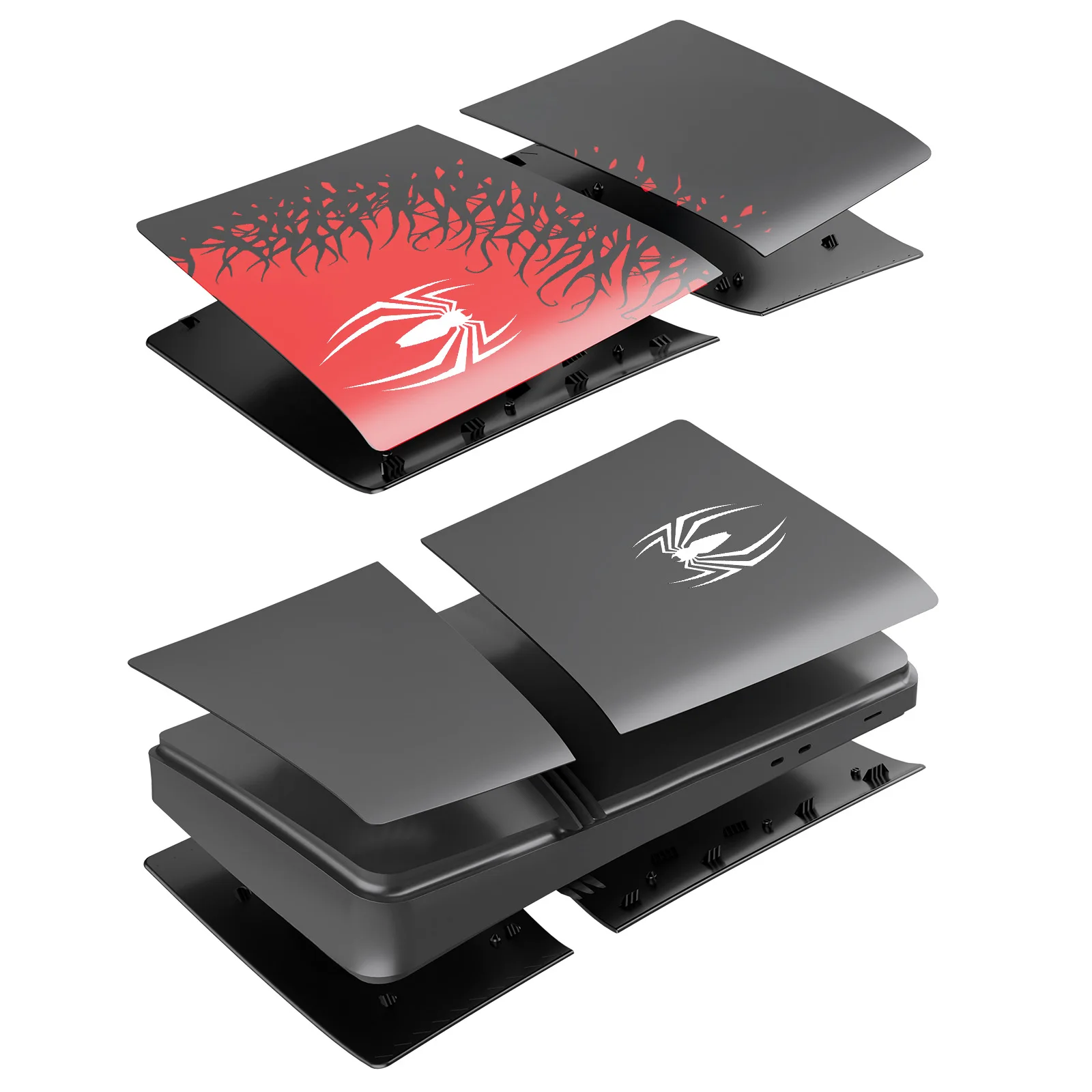 ل PS5 Pro بلاي ستيشن 5 برو القرص/الإصدار الرقمي لوحات غطاء حماية الصلب ABS الغبار استبدال الجانب شل العنكبوت