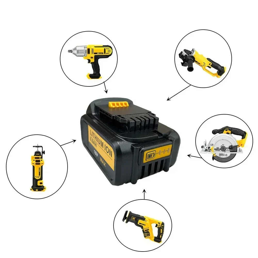 Batterie lithium-ion de remplacement pour outil électrique DeWalt, 18V, 6000mAh, 24.com, outils Dewalt, 18V, 6,0 Ah, DCB200, DCB184, DCB33