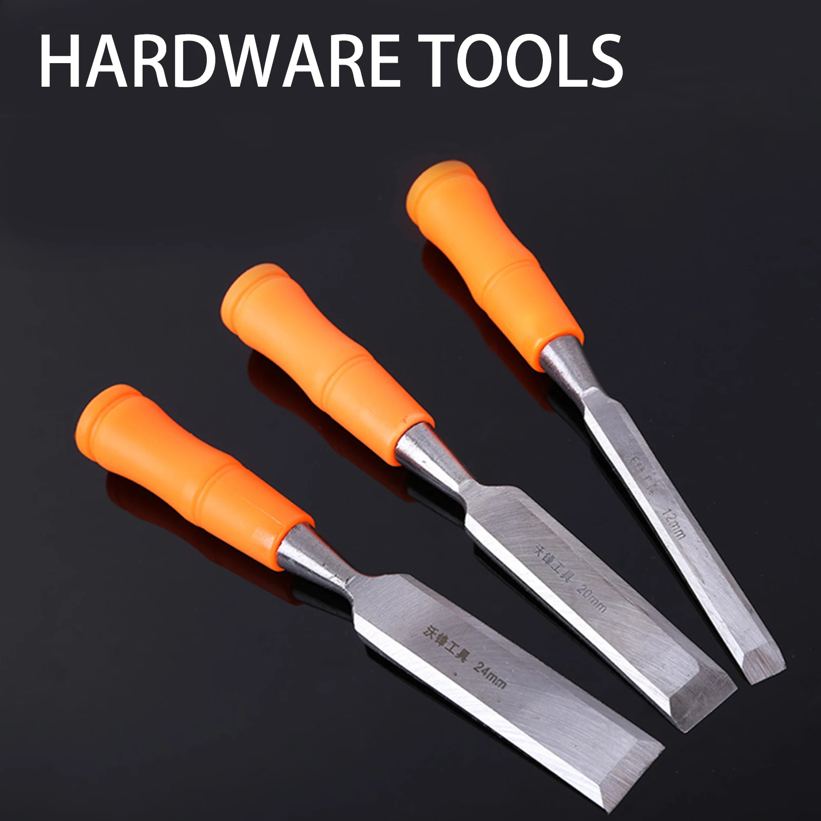 Set di scalpelli per intaglio del legno da 4 pezzi strumento per la lavorazione del legno in acciaio al carbonio 8/12/18/24mm scalpelli piatti per carpenteria coltello da intaglio strumento manuale per falegname