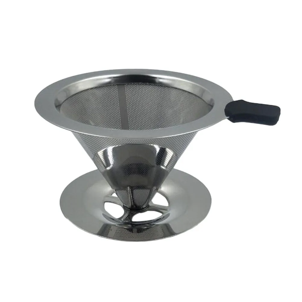 

Stainless Steel Coffee Filter Double Layer Funnel for Brewing Drip 103x90x65mm Reusable Mesh Coffee Maker Cup Stand