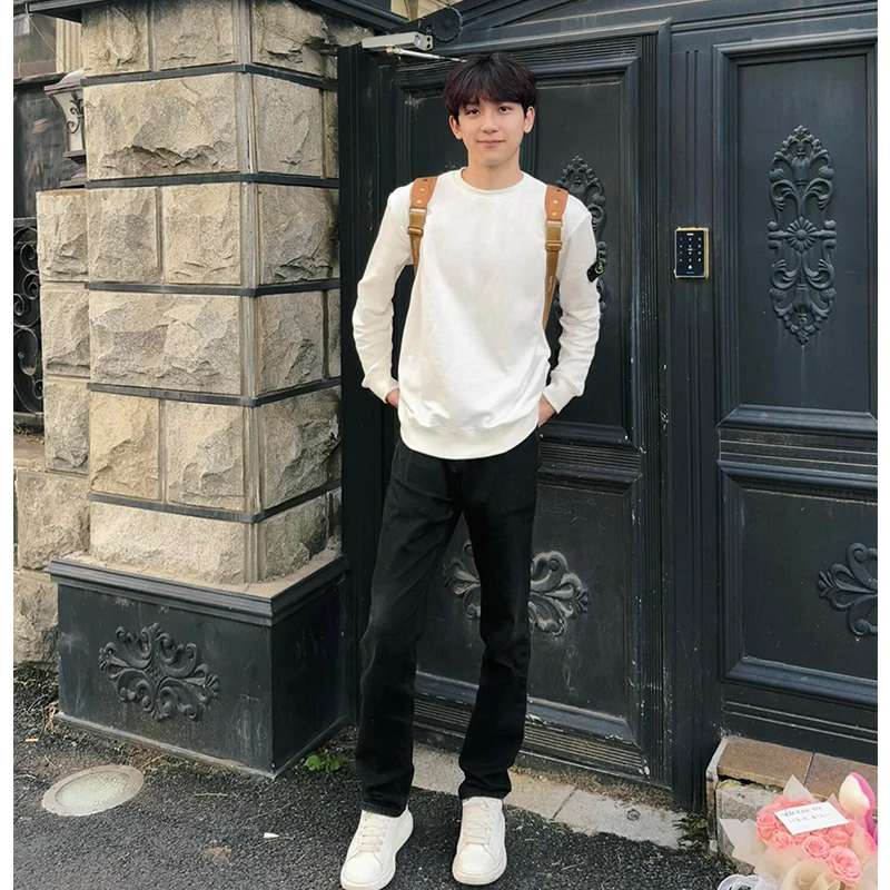 

Мужские джинсы Slim Fit прямого кроя для весны и осени, зауженные, с легким клешем, из денима