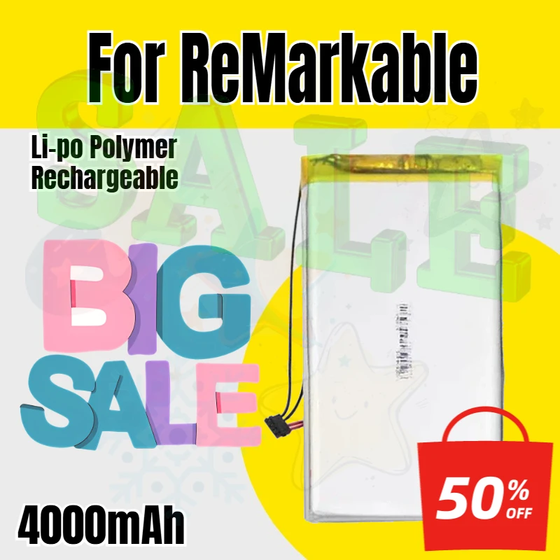Batterie pour liseuse ReMarkable, nouvelle batterie Li-po polymère rechargeable, pack d'accumulateurs de remplacement, code de suivi 4000mAh