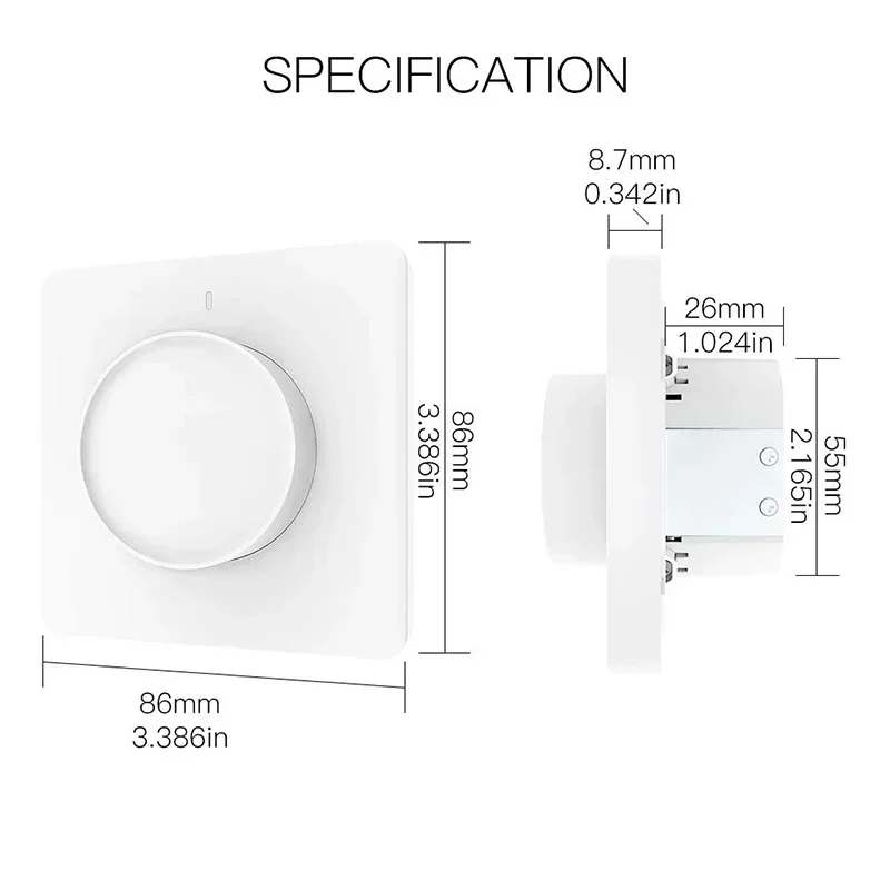 ZigBee WiFi Smart Rotary Light Dimmer Switch Smart Life/Tuya Wireless Remote Control Brightness Memory Work with Alexa Google EU