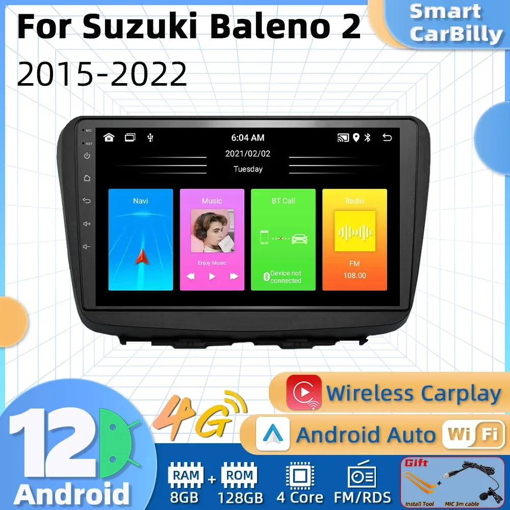 

Автомобильный мультимедийный плеер для Suzuki Baleno 2 2015-2022 2 Din Android Радио Стерео GPS навигация головное устройство Авторадио Carplay экран