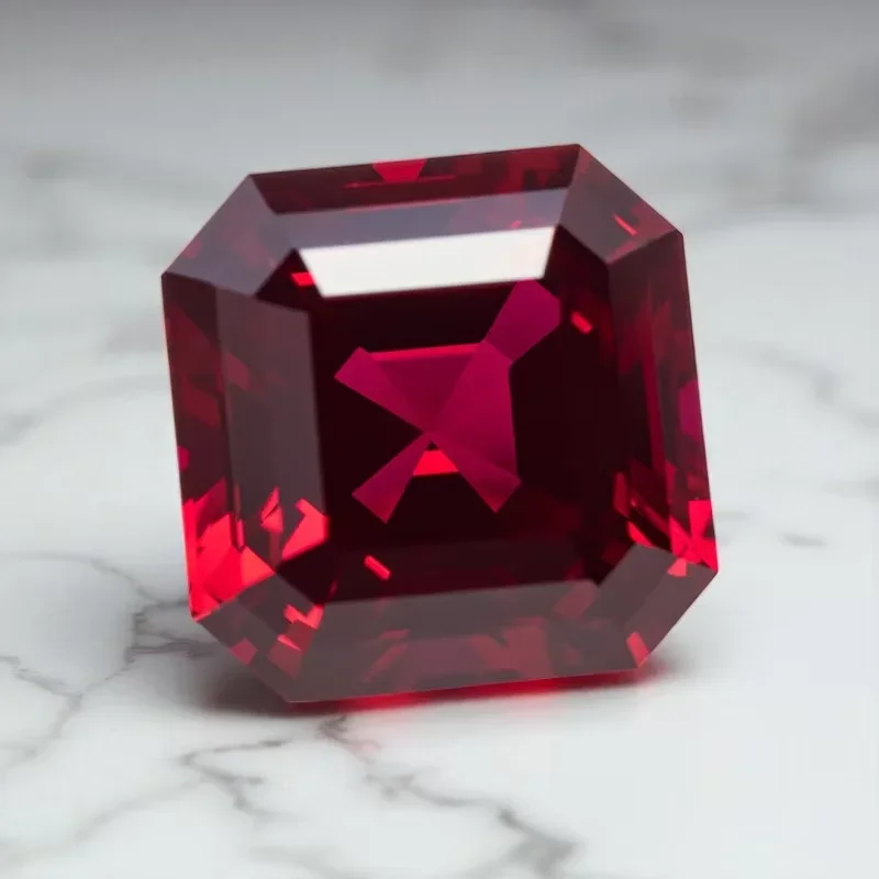 

Pigeon Red Lab Grown Ruby Asscher Cut Loose Gemstone Multiple Sizes For Pendant Earrings Jewelry Diy Making