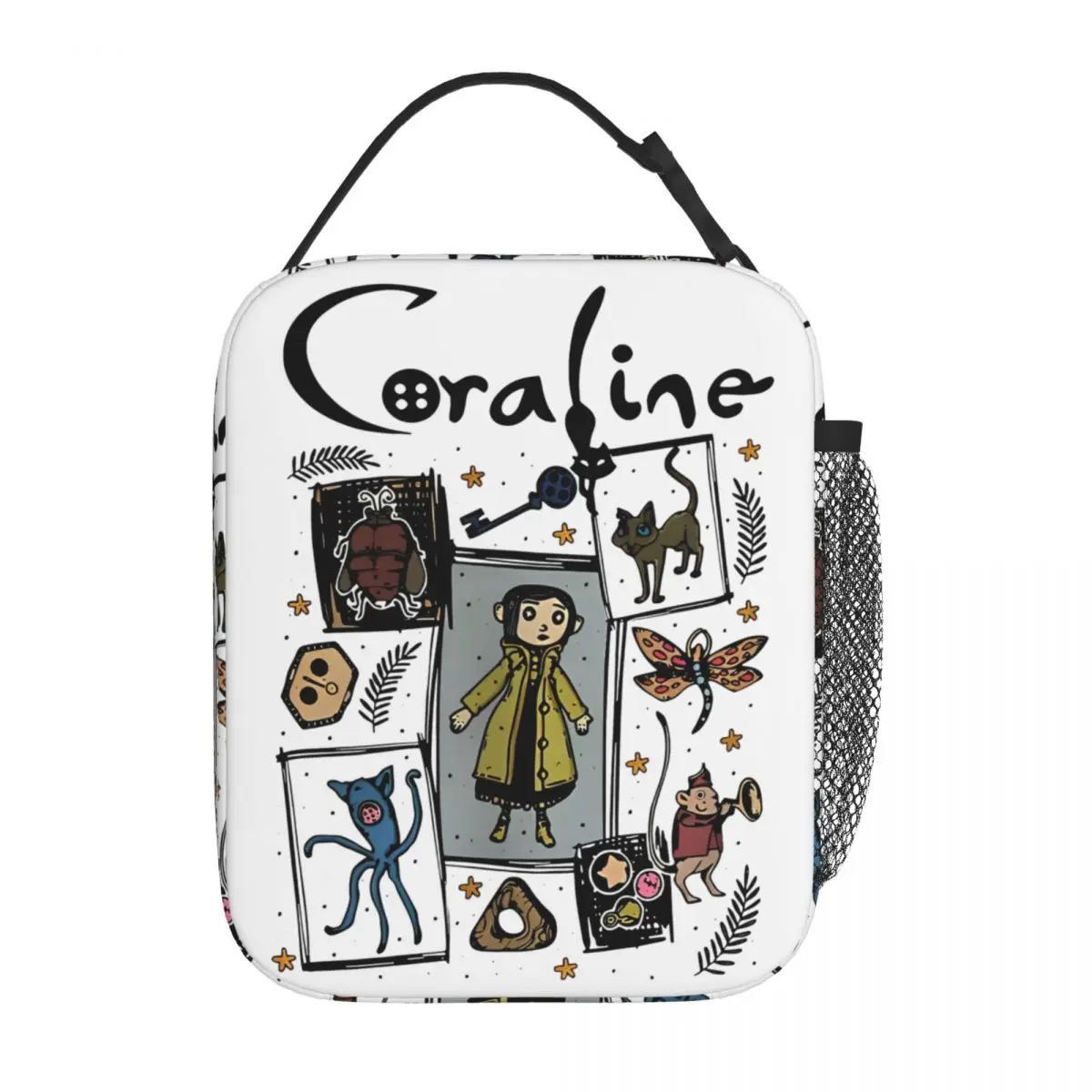 Coraline Halloween Spooky Movie Thermal Insulated Lunch Bag for Office Reusable Bento Box Men Women Thermal Cooler Lunch Boxes