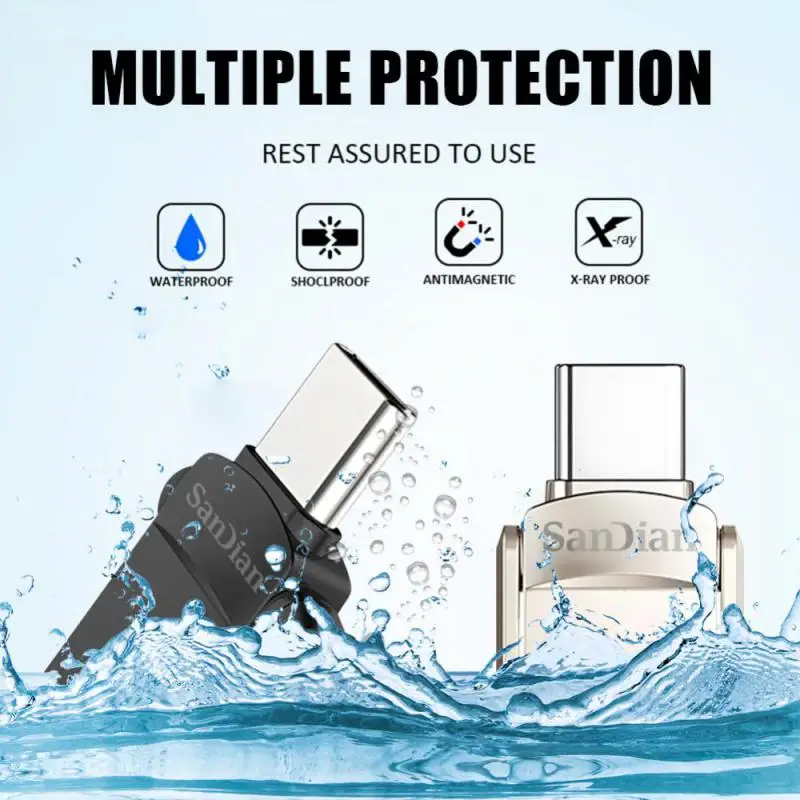 Pen Drive USB 3,0 Original de 2TB, 1TB de Metal de unidad Flash, almacenamiento de transferencia de alta velocidad, resistente al agua, 512GB, 256GB de memoria, disco U