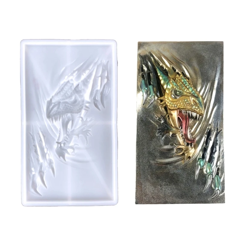 Animal Resin Molds Dragon Shaped Handmade Crafts Epoxy Resin Silicone Mold for Home Decor Unique Wall Ornaments