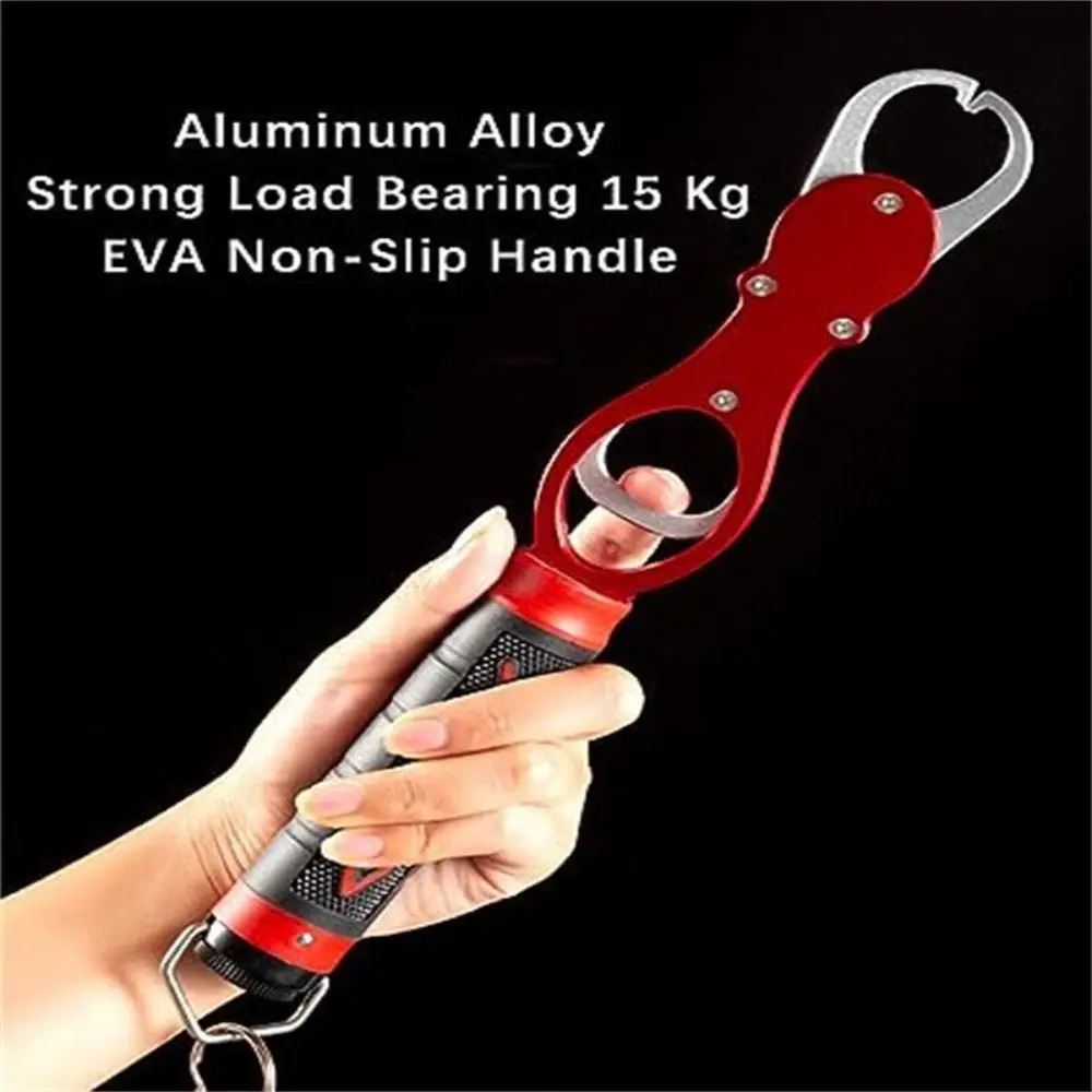 with Weighing Scale Heavy Duty Fish Lip Gripper Fishing Tool Waterproof Fish Lifting Device No Rust Aluminum Alloy